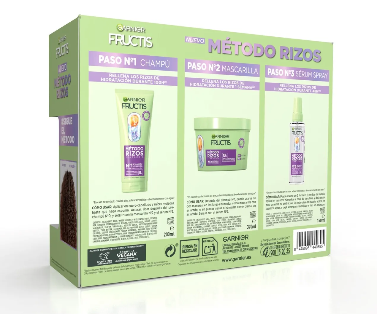 Pack Garnier Fructis Método Rizos Champú + Sérum + Mascarilla