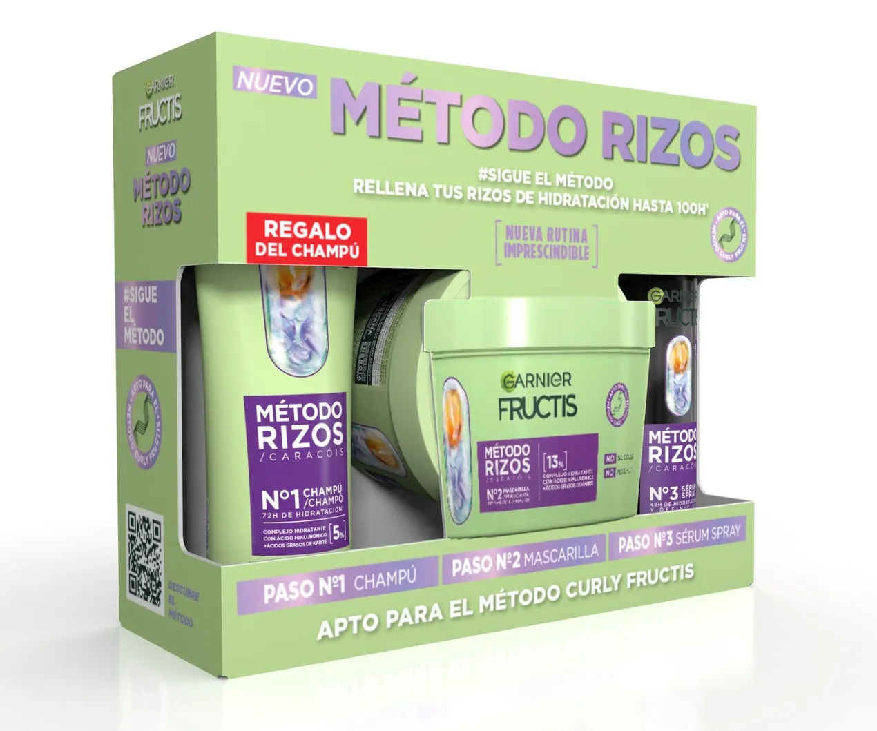 Pack Garnier Fructis Método Rizos Champú + Sérum + Mascarilla