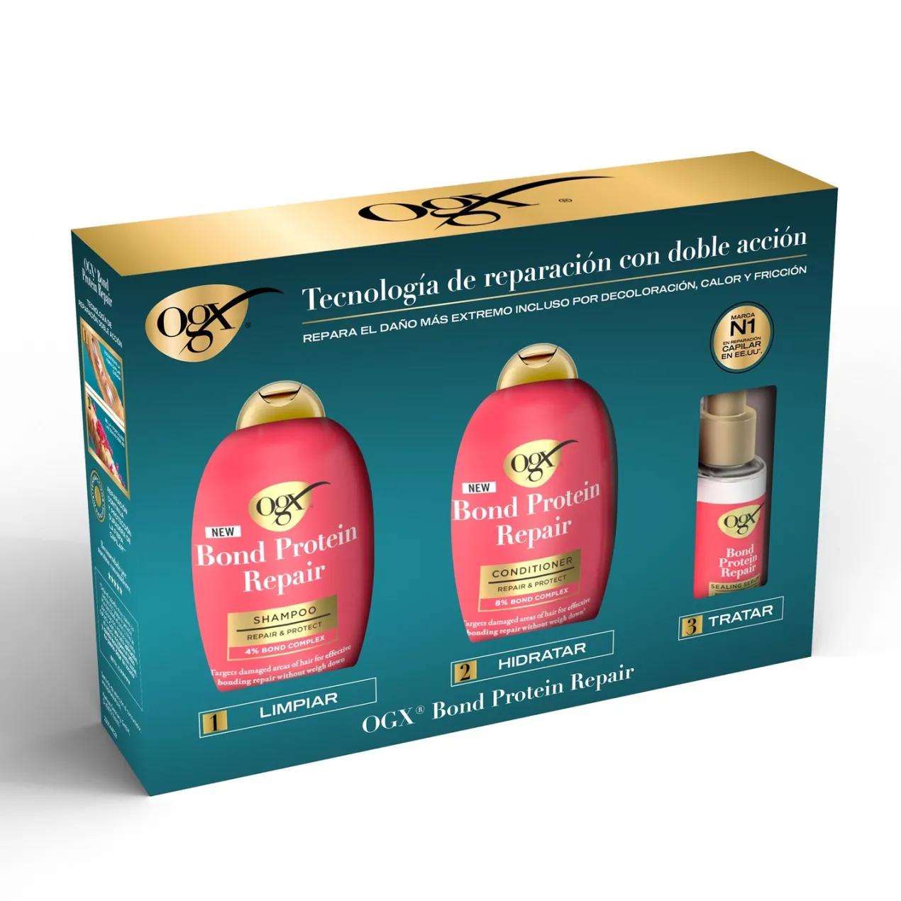 Pack OGX Bond Protein Repair Rutina Cabello Seco y Dañado