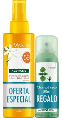 Pack Spray SPF 50 + Champú Seco Ortiga