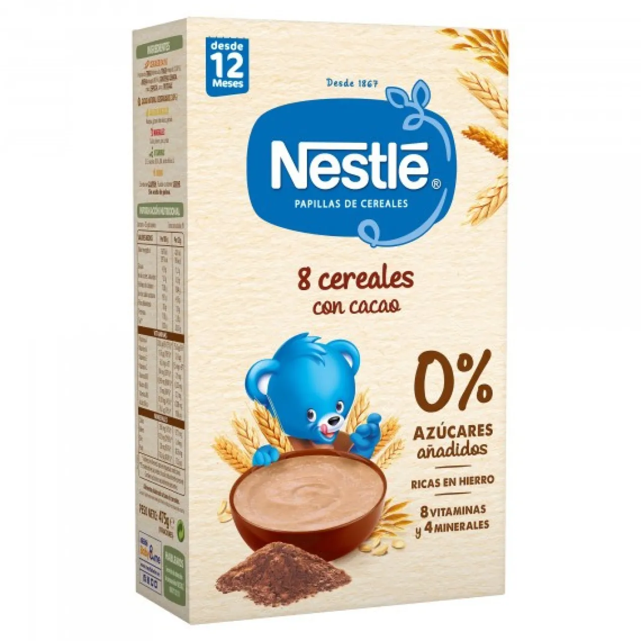 Papilla de 8 Cereales con Cacao