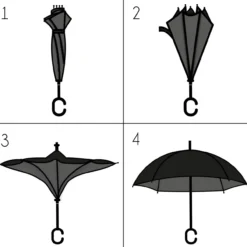Paraguas Reversible Rayas Blancas