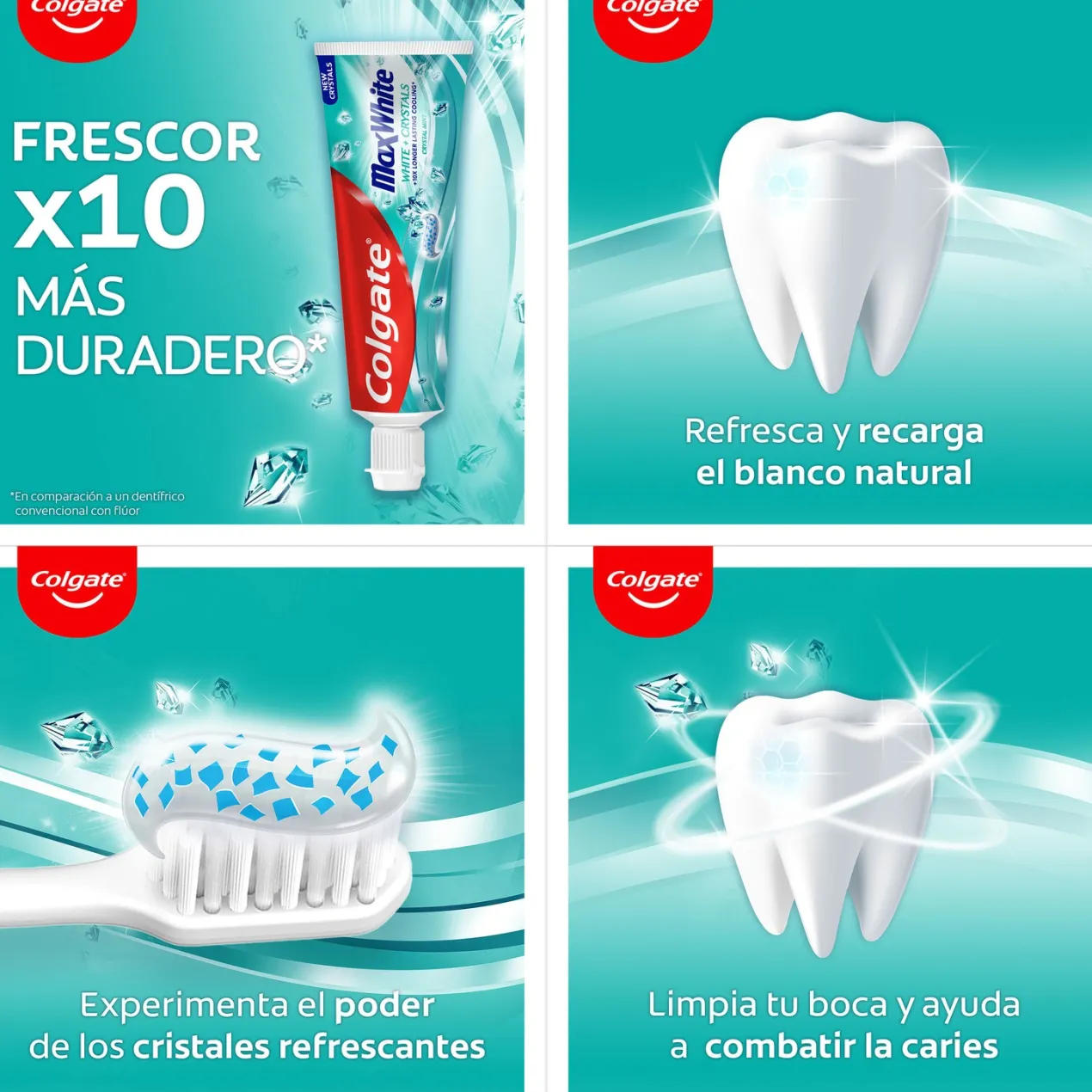 Pasta de dientes Blanqueadora Max White con Cristales Blancos