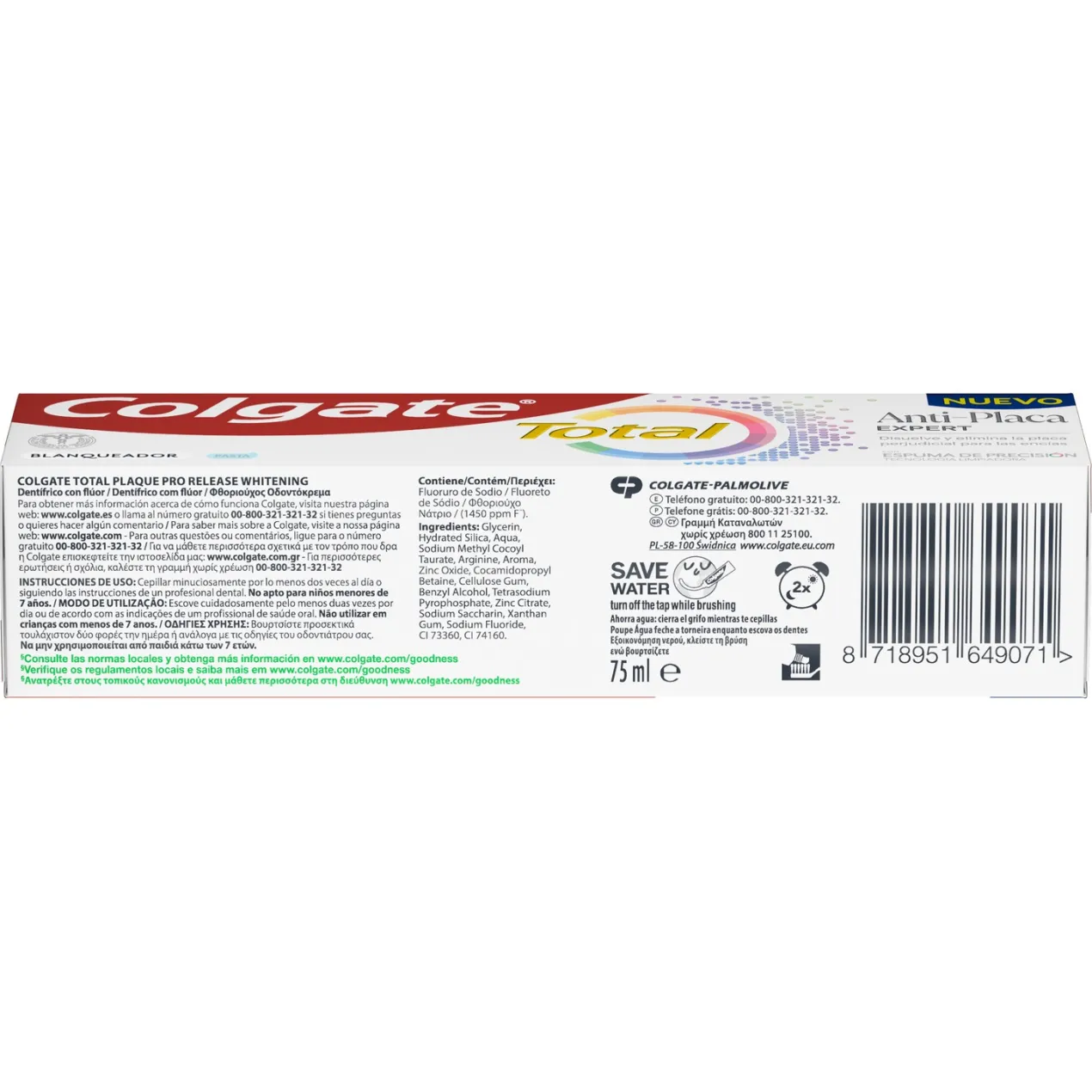 Pasta de dientes Total Plaque Anti-Placa Expert Blanqueadora