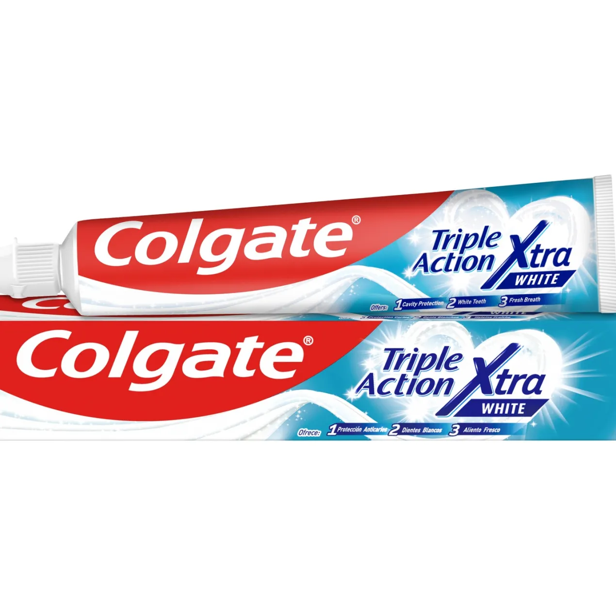 Pasta de dientes Triple Acción Extra White Anticaries y Dientes Blancos