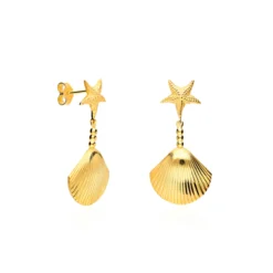 Pendientes Seris Plata de Ley / Recubrimiento oro 18K