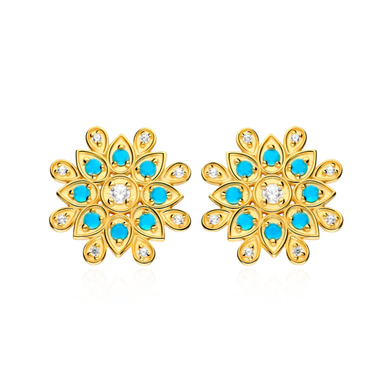 Pendientes Seshat Plata de Ley / Recubrimiento oro 18K