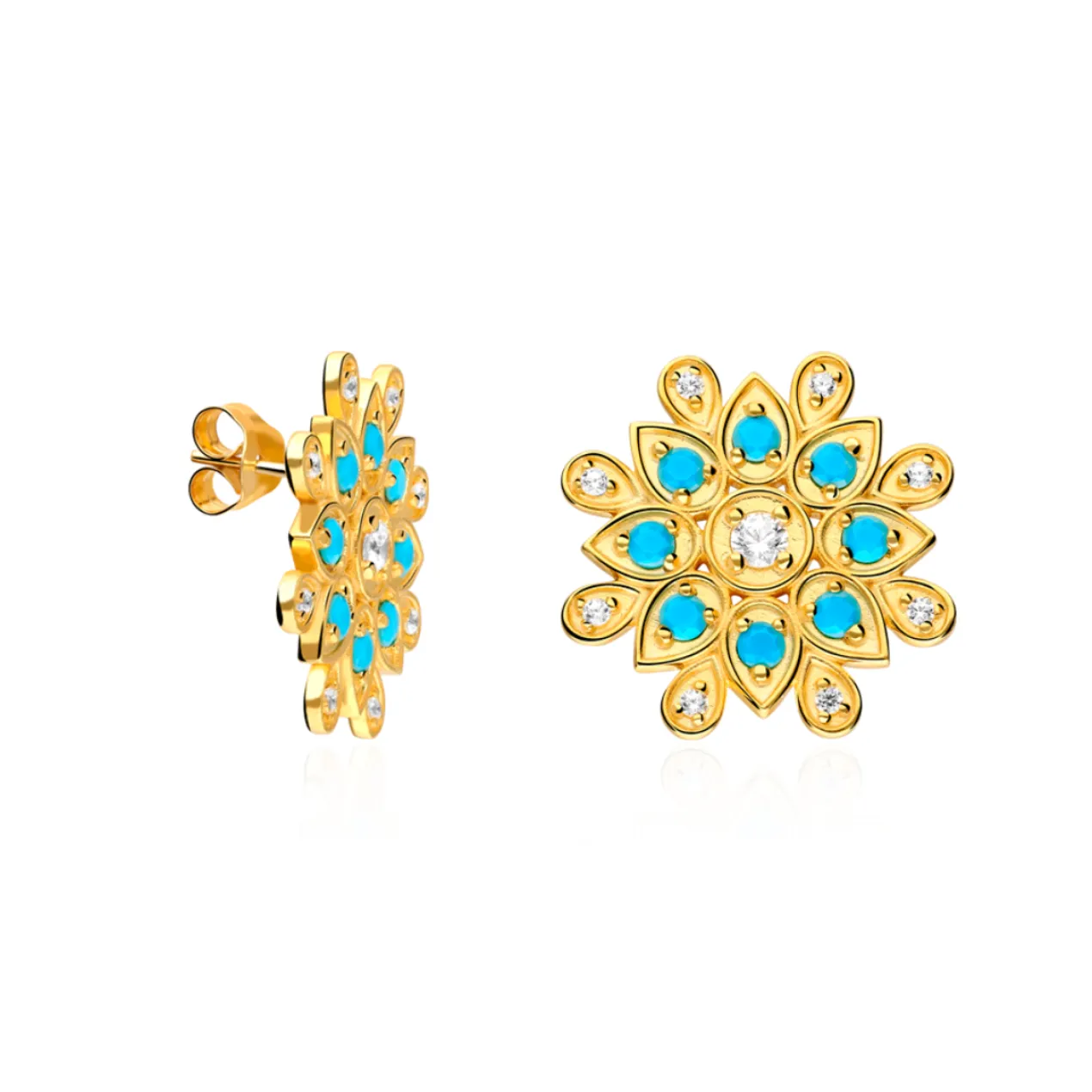 Pendientes Seshat Plata de Ley / Recubrimiento oro 18K