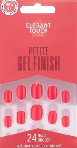 Petite Gel Finish Bitten Strawberry Uñas Postizas