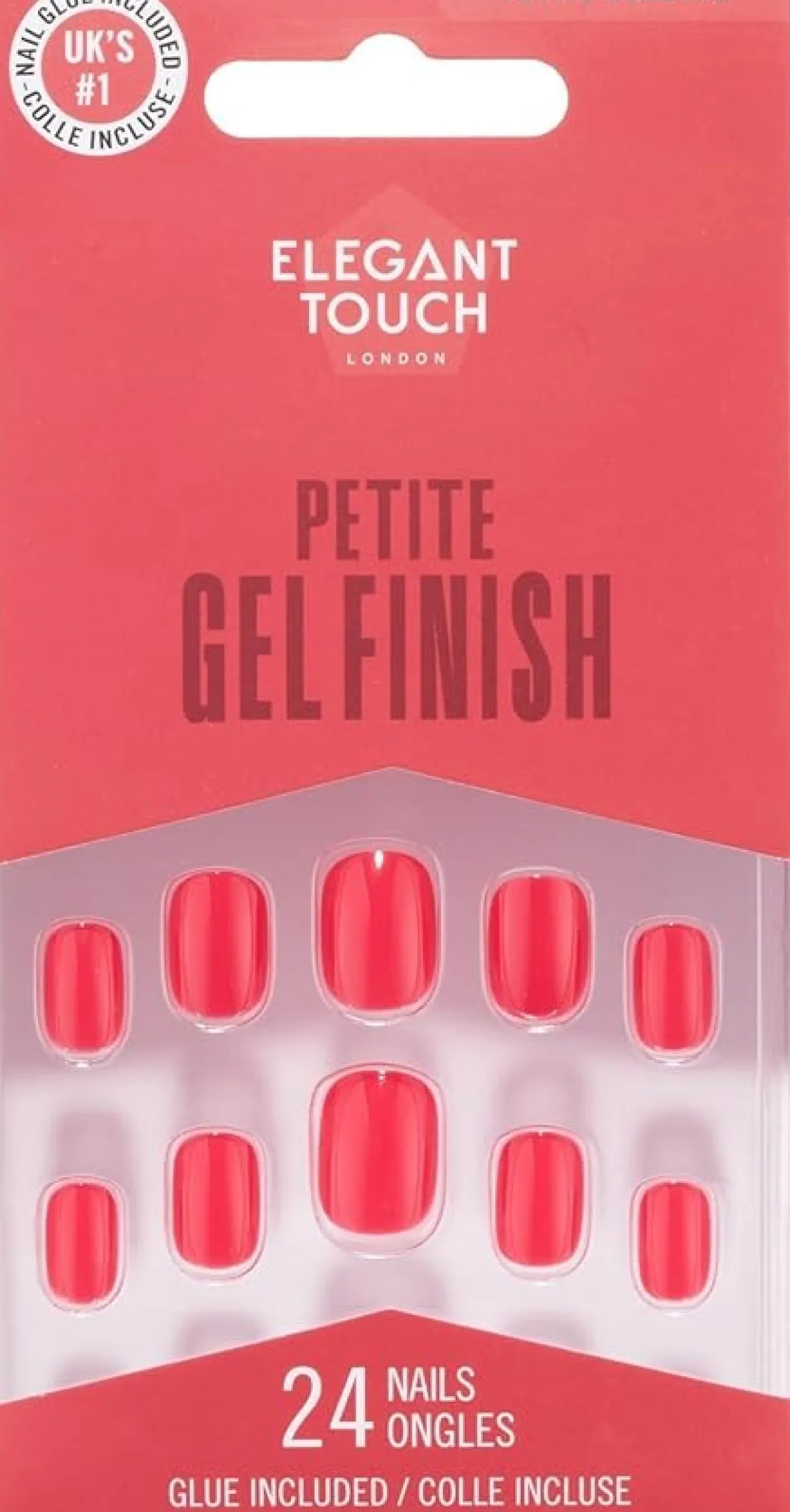 Petite Gel Finish Bitten Strawberry Uñas Postizas