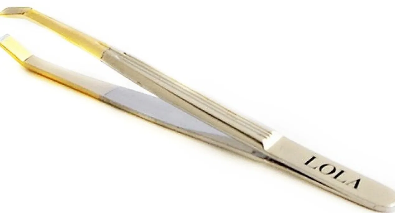 Pinza Depilar Punta Cangrejo Oro