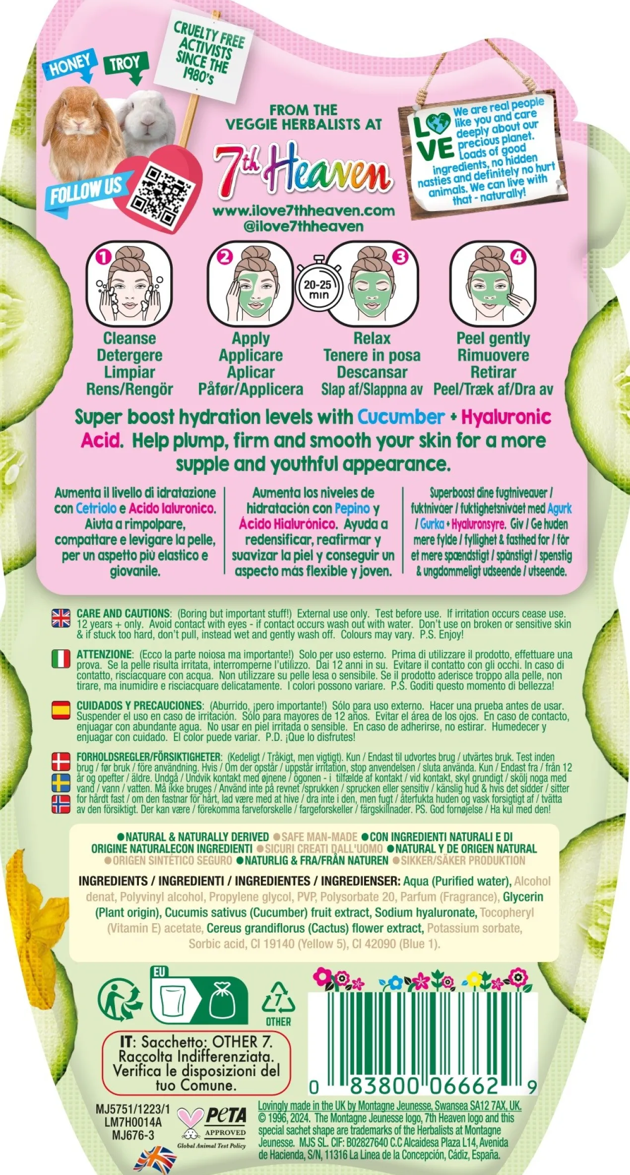 Plump and Firm Mascarilla Peel-Off con Pepino y Ácido Hialurónico