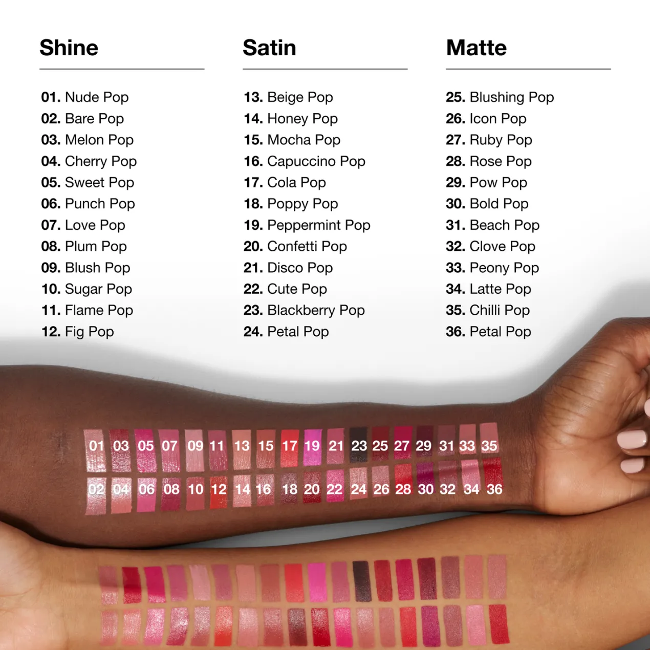 Pop Barra de Labios Larga Duración Satinado