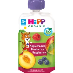 Pouche 100% Frutas Melocotón, Manzana y Fruta del Bosque BIO