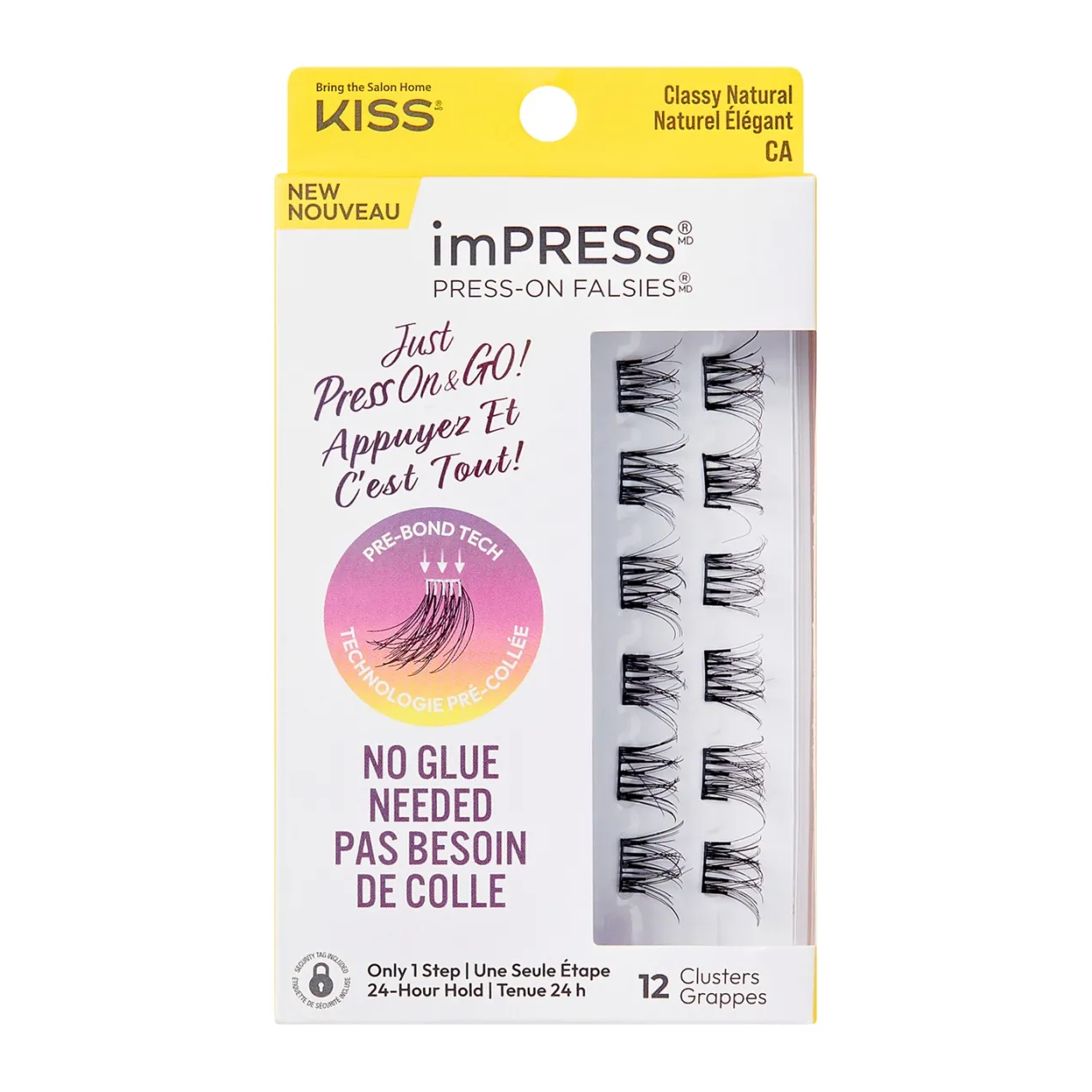 Press-On False Natural Pestañas Postizas