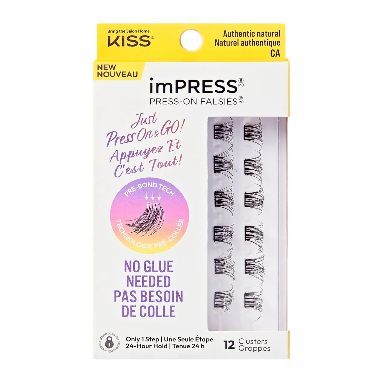 Press-On False Natural Pestañas Postizas