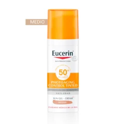 Protector Solar Facial Antienvejecimiento con Color Tono Medio SPF 50+