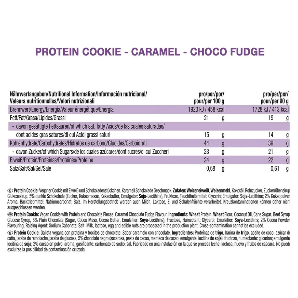 Protein Cookie Caramel Choco Fudge Snack de proteínas