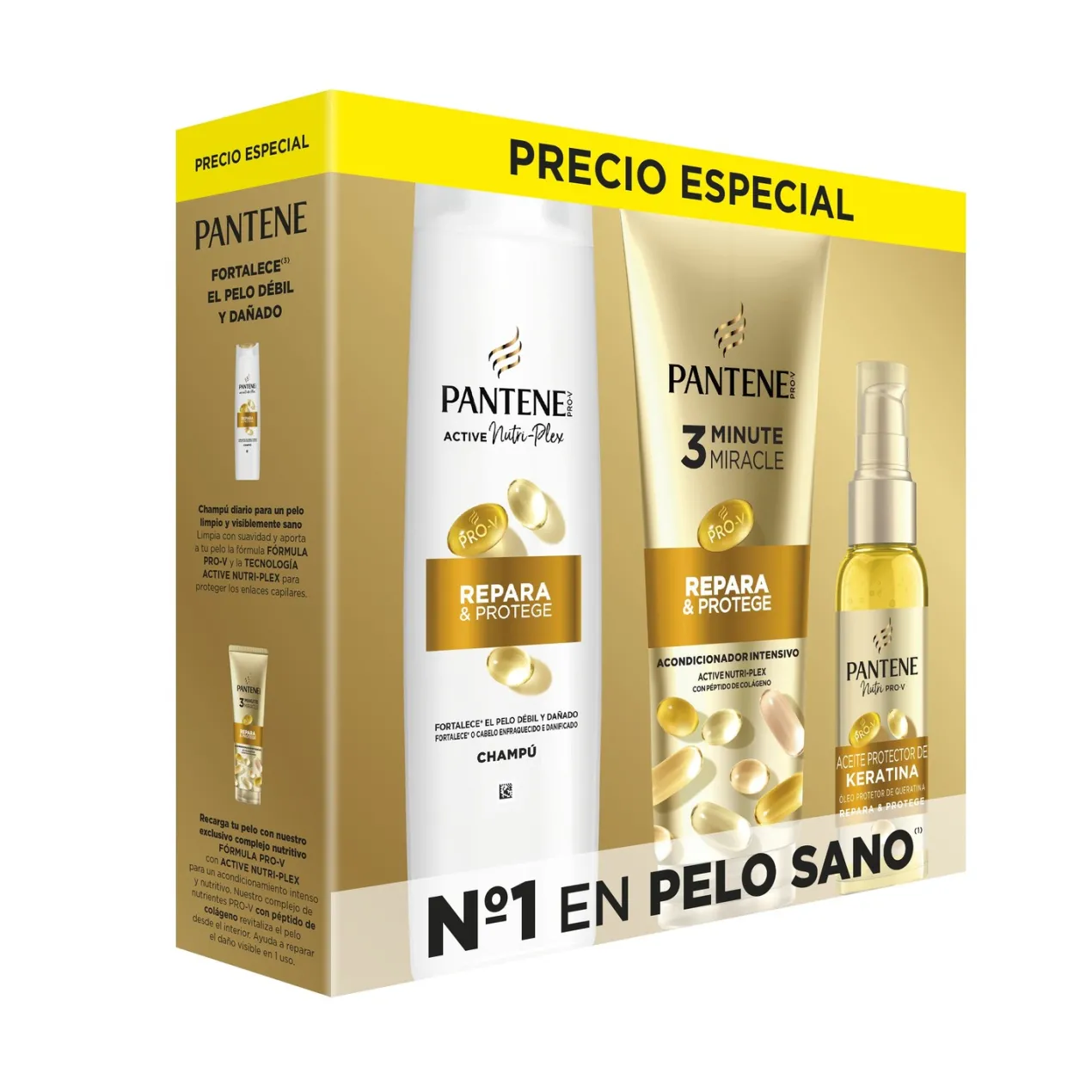 Pro-V Repara y Protege Champú 325ml + Acondicionador 220ml + Aceite 100ml