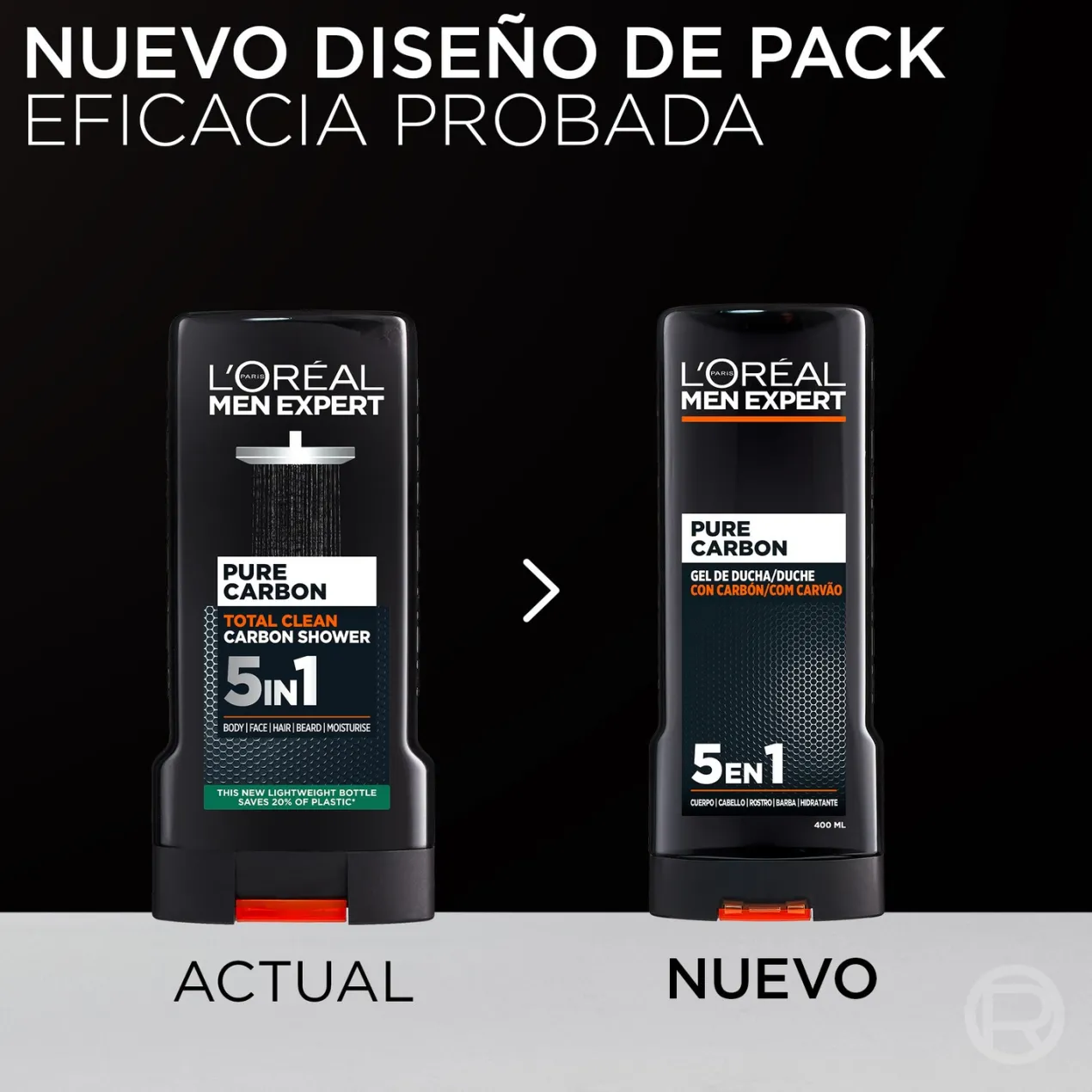Pure Carbon Gel de Ducha con Carbón 5 en 1