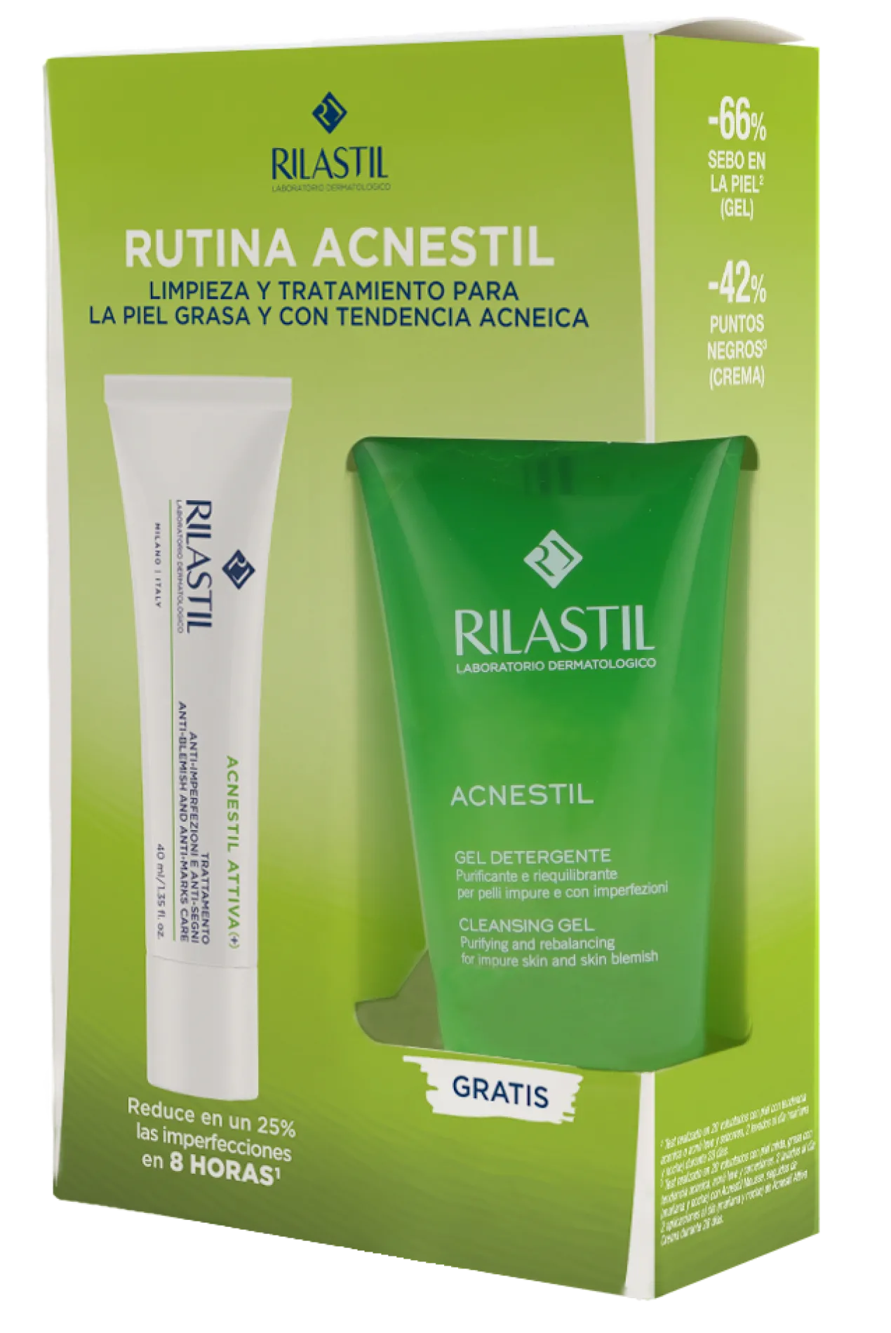Rutina Acnestil Attiva Crema Antimperfecciones + Gel Limpiador