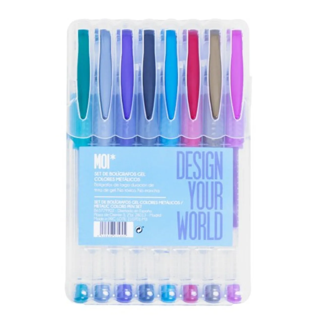 Set 8 Bolígrafos Gel de Colores Metalizados