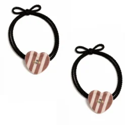 Set 2 Gomas de Pelo Charm Corazón