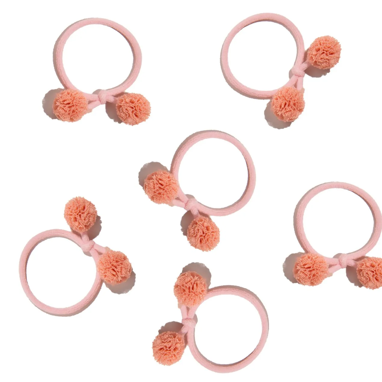 Set 6 Gomas de Pelo con Pompom