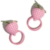 Set 2 Gomas de Pelo Fresa Acolchada Gingham