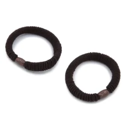 Set 2 Gomas Fruncidas Marrón Oscuro
