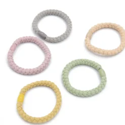 Set 5 Gomas Trenzadas Multicolor Pastel