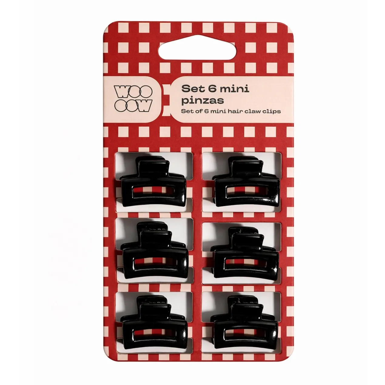 Set 6 Mini Pinzas de Pelo Negras