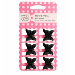 Set 6 Mini Pinzas de Pelo Negras