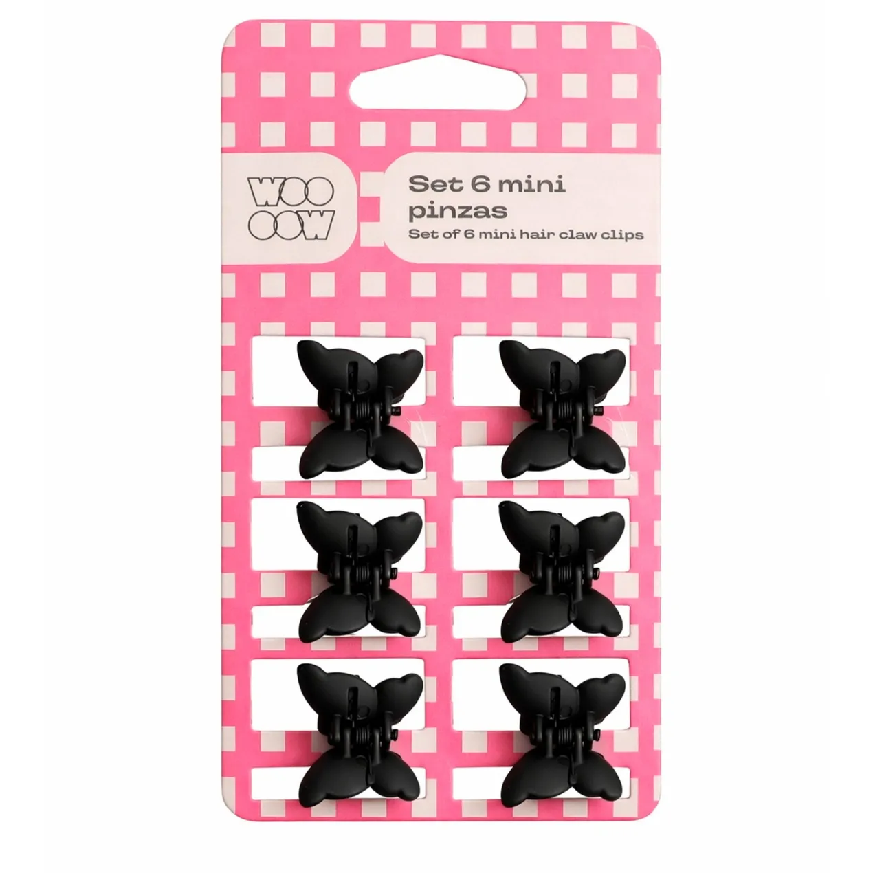 Set 6 Mini Pinzas de Pelo Negras