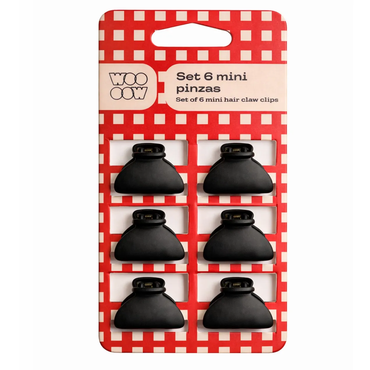 Set 6 Mini Pinzas de Pelo Negras