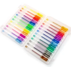 Set de Bolígrafos Gel Glitter y Flúor