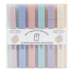 Set Muted Pastel 6 Marcadores Gruesos
