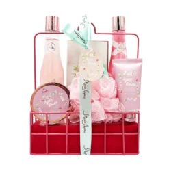 Set de Baño Caja Metálica Rosas