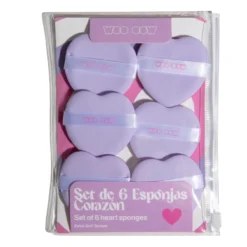 Set 6 Esponjas Corazón de Maquillaje