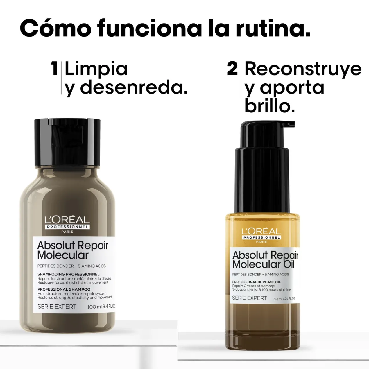 Set 2 Minis Absolut Repair Molecular Champu+Aceite Bifásico