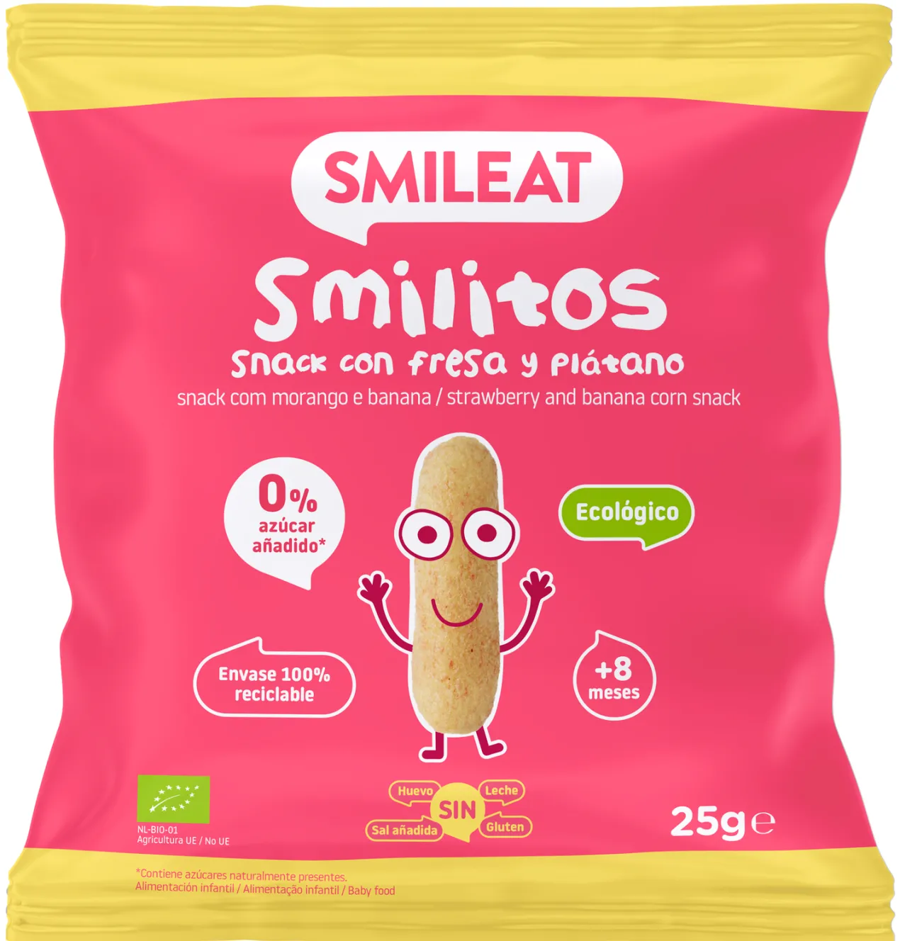 Smilitos Fresa y Plátano Ecológico