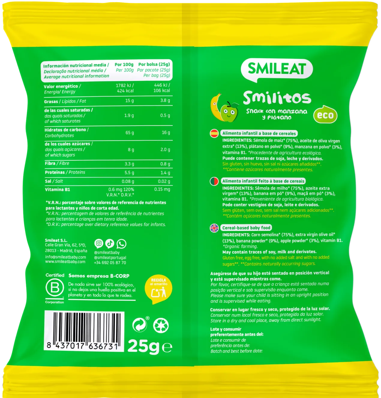 Smilitos Manzana y Plátano