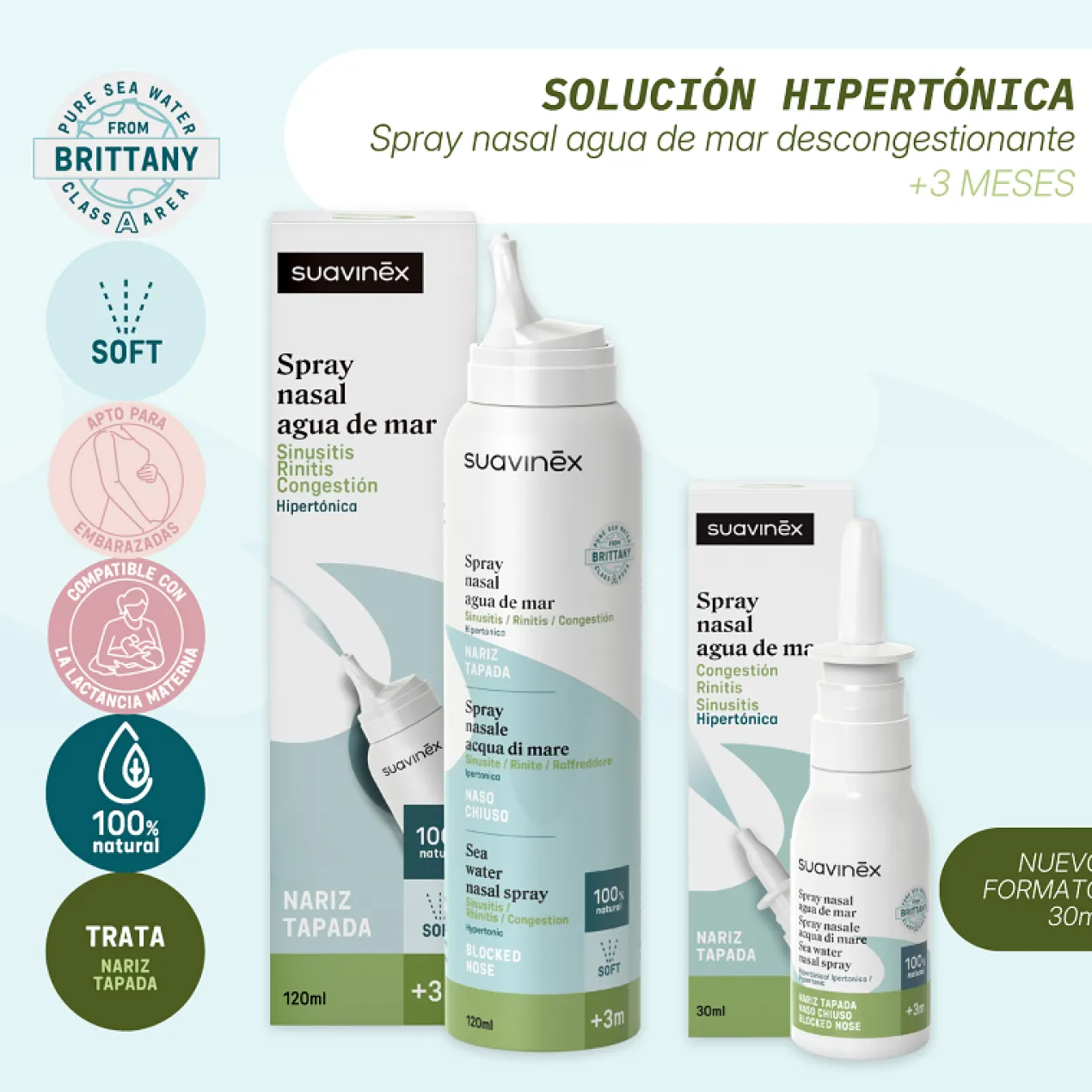 Spray Nasal Agua de Mar Hipertónica +3Meses