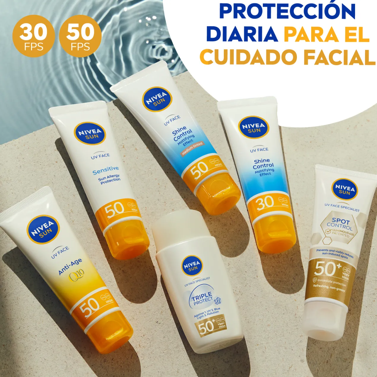 Sun Protección Facial Control de Brillos Color