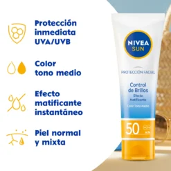 Sun Protección Facial Control de Brillos Color