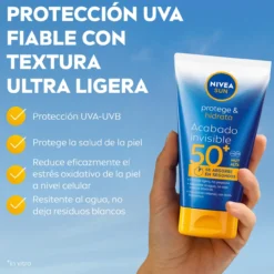 SUN Protege & Hidrata Loción Solar Acabado Invisible SPF50+