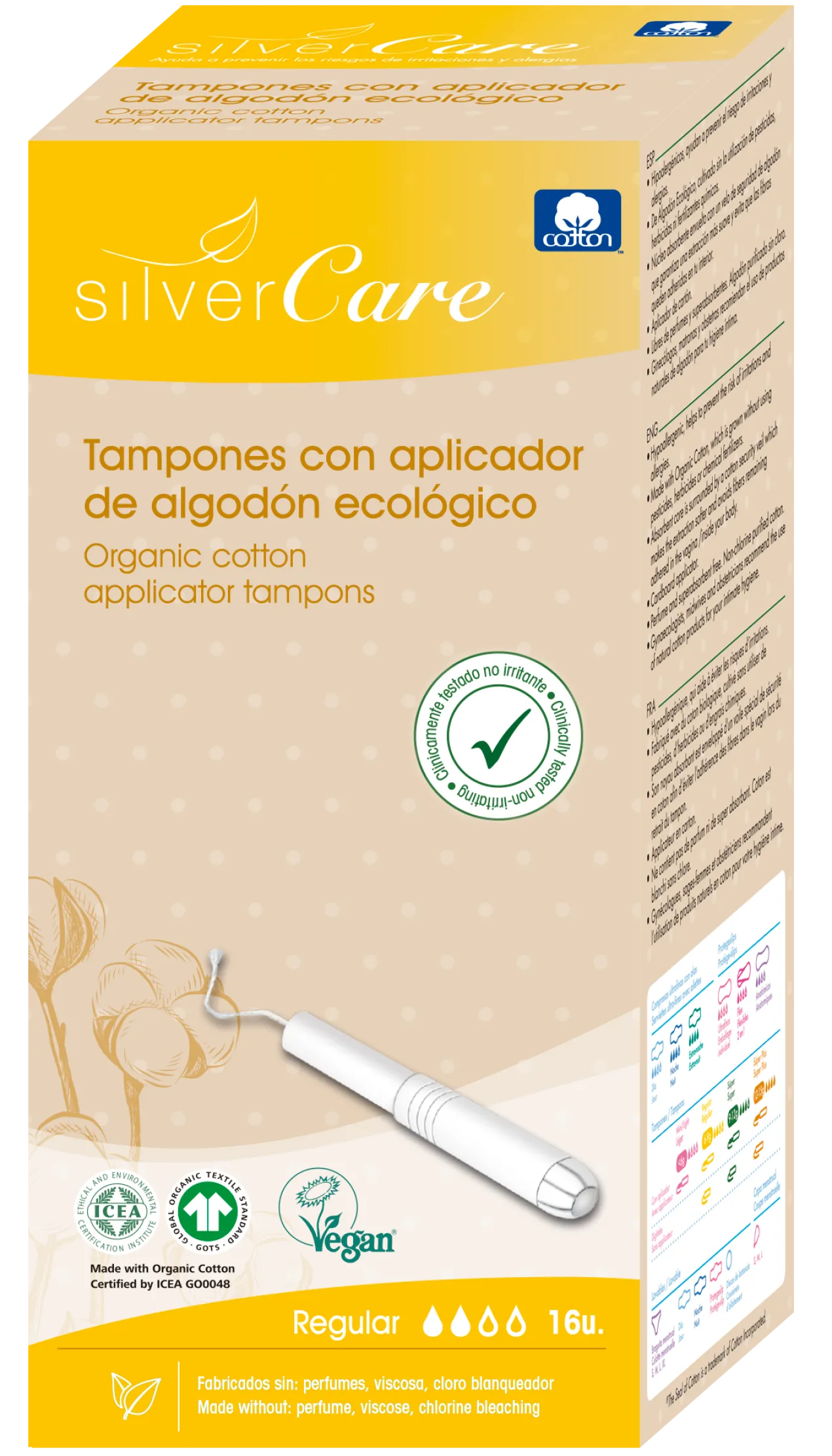 Tampón de Algodón Bio Regular con Aplicador