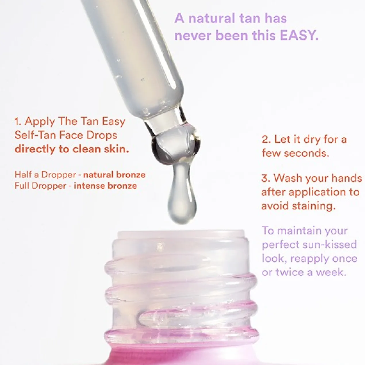 The Tan Easy Self Tan Face Drops Bronceador Facial