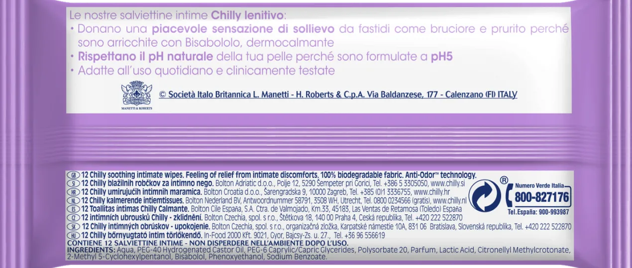 Toallitas de Higiene Íntima Calmantes