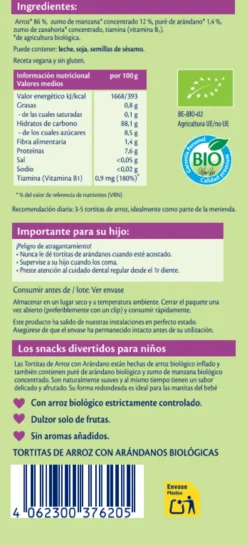 Toritas de Arroz con Arándanos +8 meses